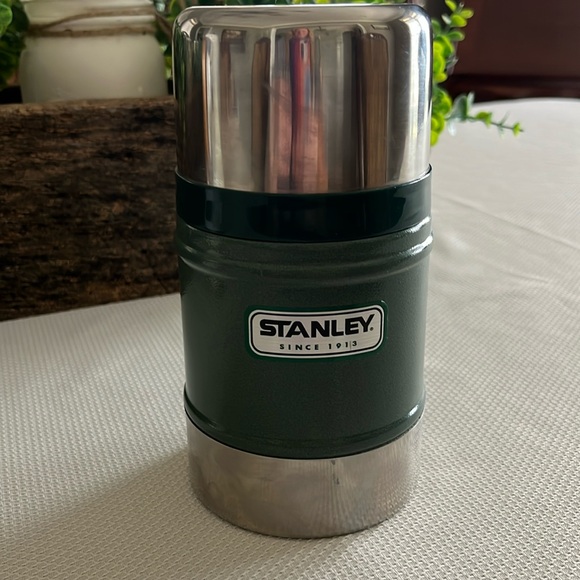 Vintage Stanley Green and Silver Thermos Classic 1913 17 ounce - Picture 1 of 6